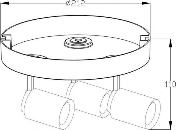 Librae Round Deckenspot rund 3xGU10 Ø21cm